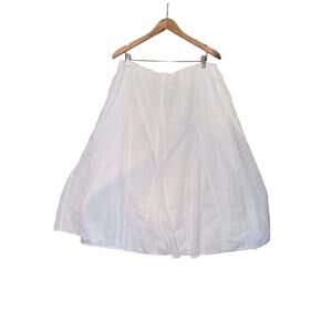 JM collection 100% linen white maxi skirt XL festival boho coastal cottagecore